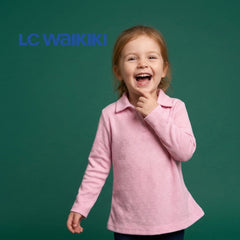L.C. WAIKIKI LIGHT PINK COLLARED LONG-SLEEVE TOP