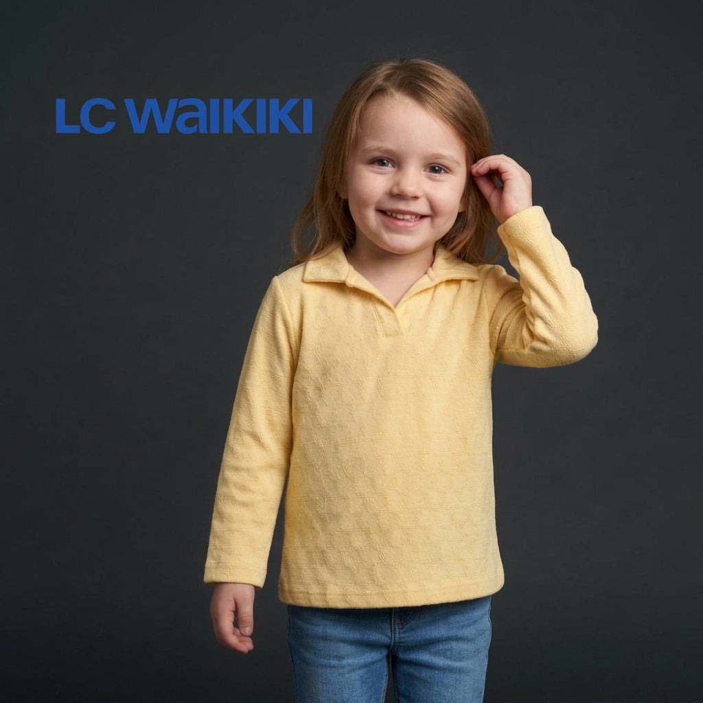 L.C. WAIKIKI LIGHT YELLOW COLLARED LONG-SLEEVE TOP