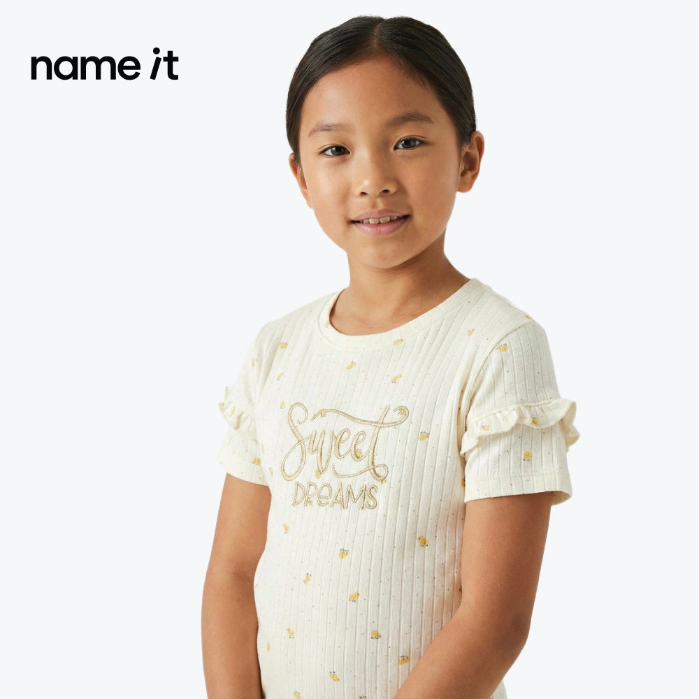 NAME IT T-SHIRT WHITE WITH CHICKS 'SWEET DREAMS'