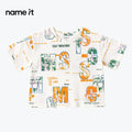 NAME IT T-SHIRT OFF WHITE WITH GREEN AND ORANGE ALPHABETS