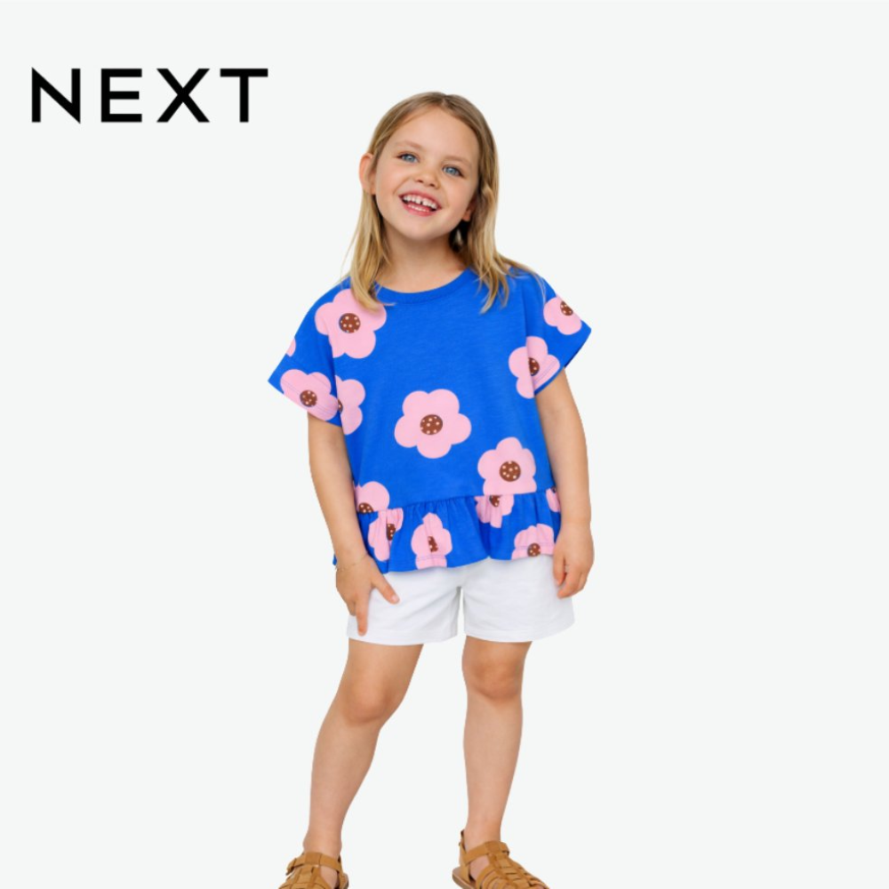 NEXT TOP BLUE WITH PURPLE FLOWERS