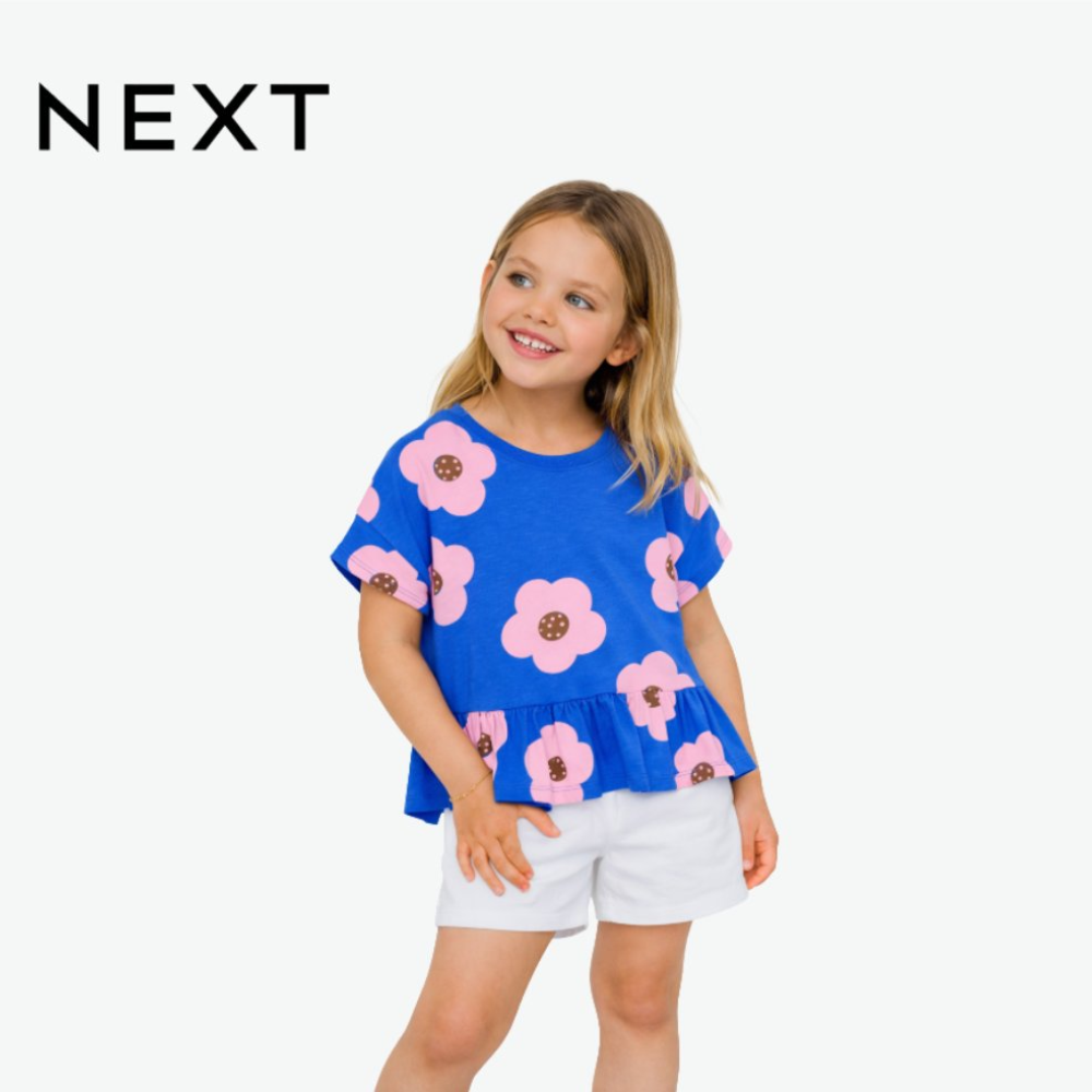 NEXT TOP BLUE WITH PURPLE FLOWERS