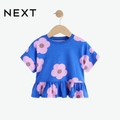 NEXT TOP BLUE WITH PURPLE FLOWERS