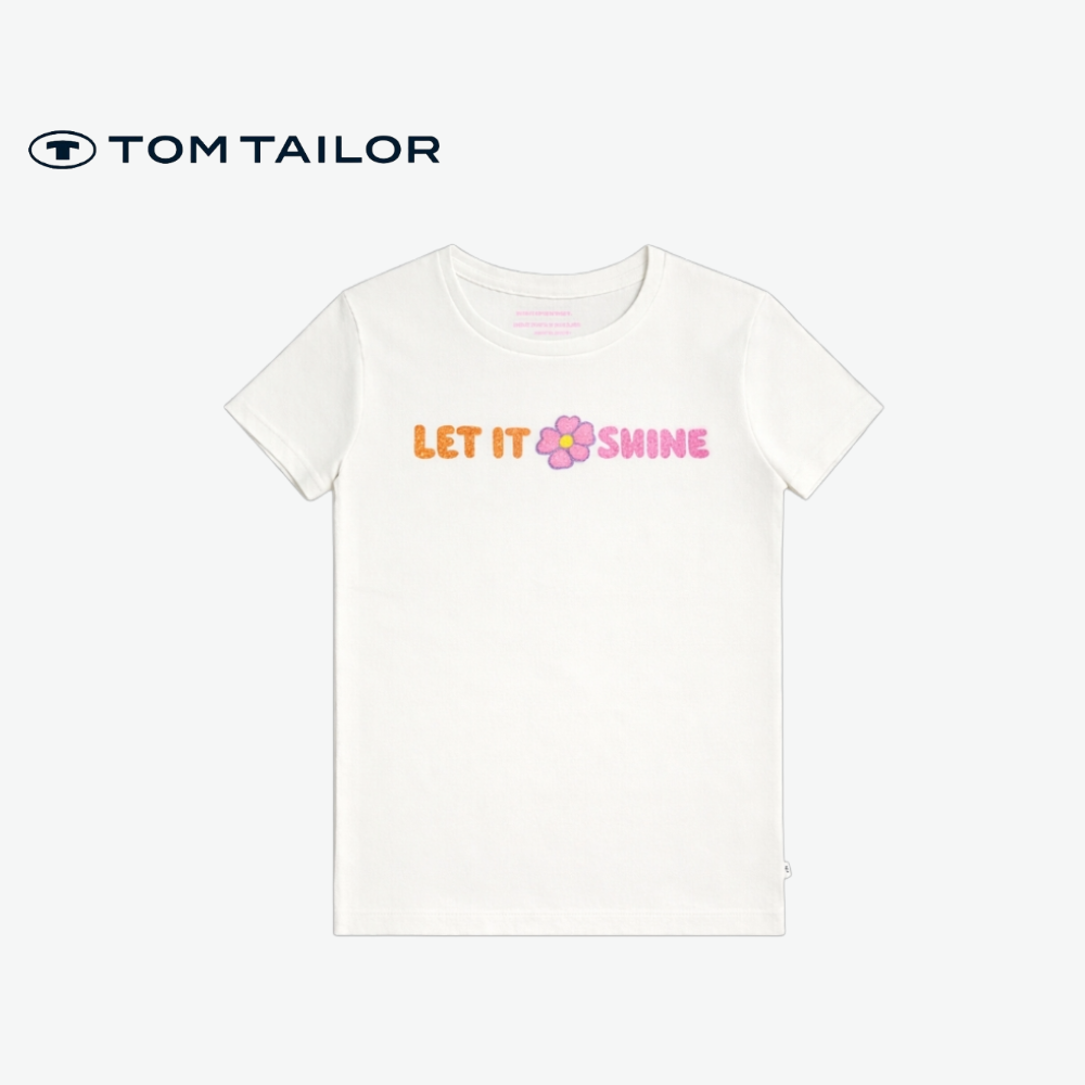 TOM TAILOR T-SHIRT WHITE "LET IT SHINE"