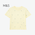 M&S CREAM TOP WITH CROSSTITCH PRINT