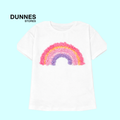 DUNNES WHITE TOP WITH FLORAL RAINBOW APPLIQUE