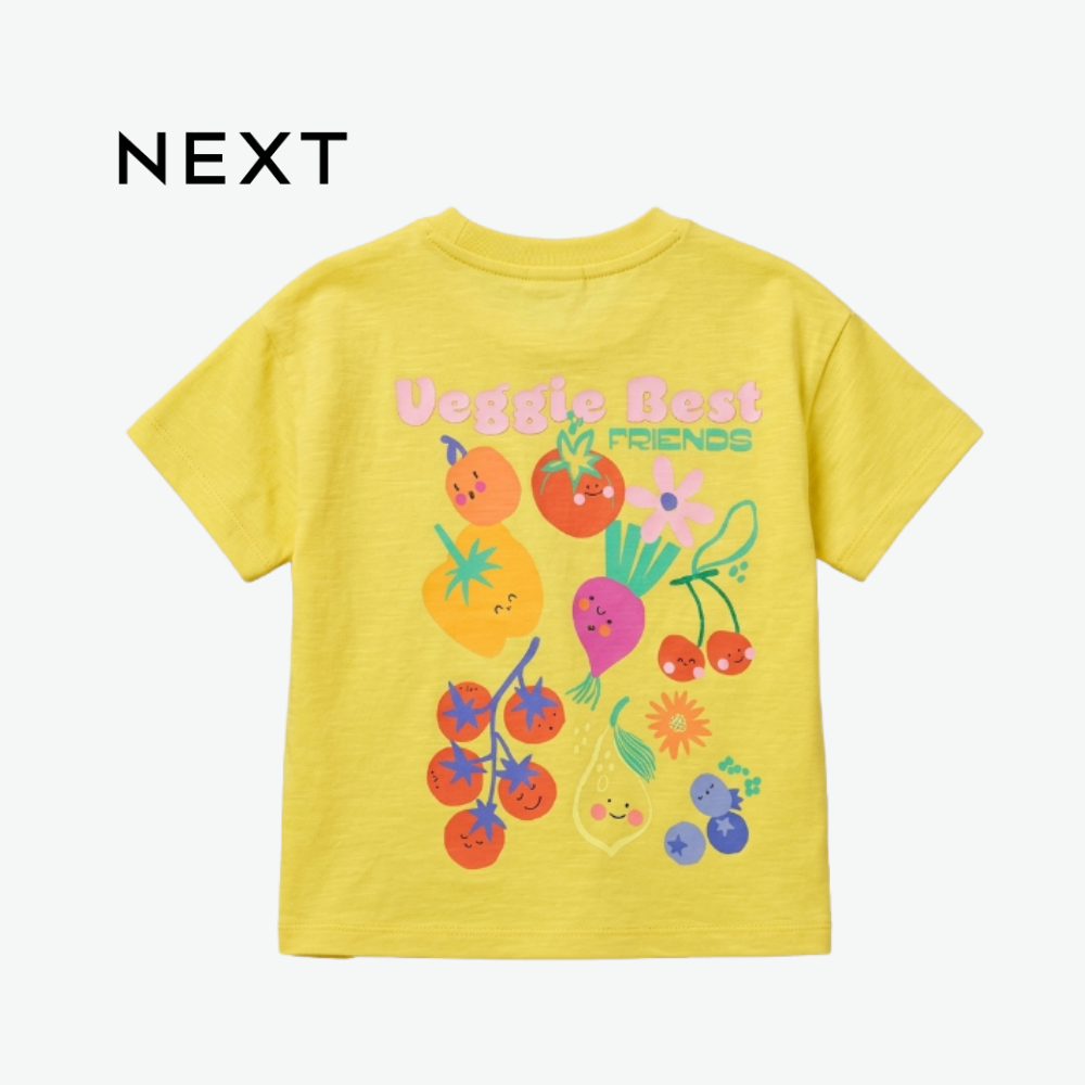 NEXT SUNNY YELLOW TOP WITH 3D FLOWER AND LEMON DETAIL