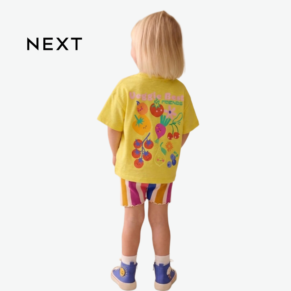 NEXT SUNNY YELLOW TOP WITH 3D FLOWER AND LEMON DETAIL