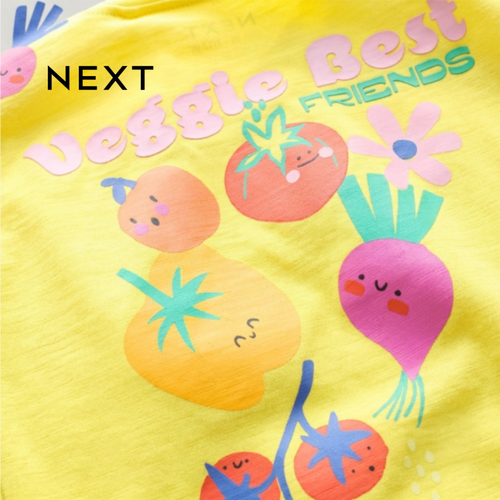NEXT SUNNY YELLOW TOP WITH 3D FLOWER AND LEMON DETAIL