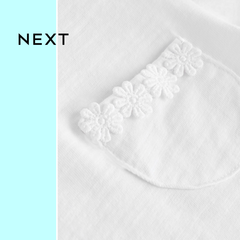 NEXT WHITE TOP DAISY TRIM WITH LACE DETAIL