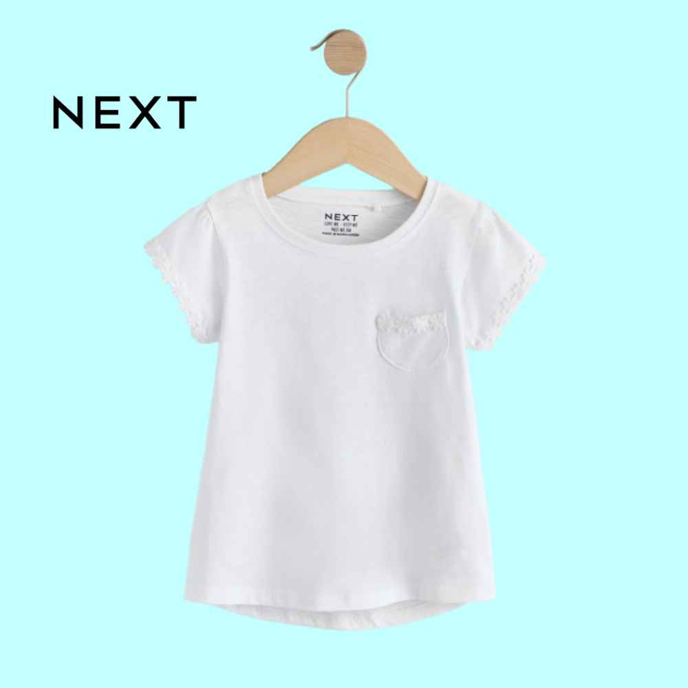 NEXT WHITE TOP DAISY TRIM WITH LACE DETAIL