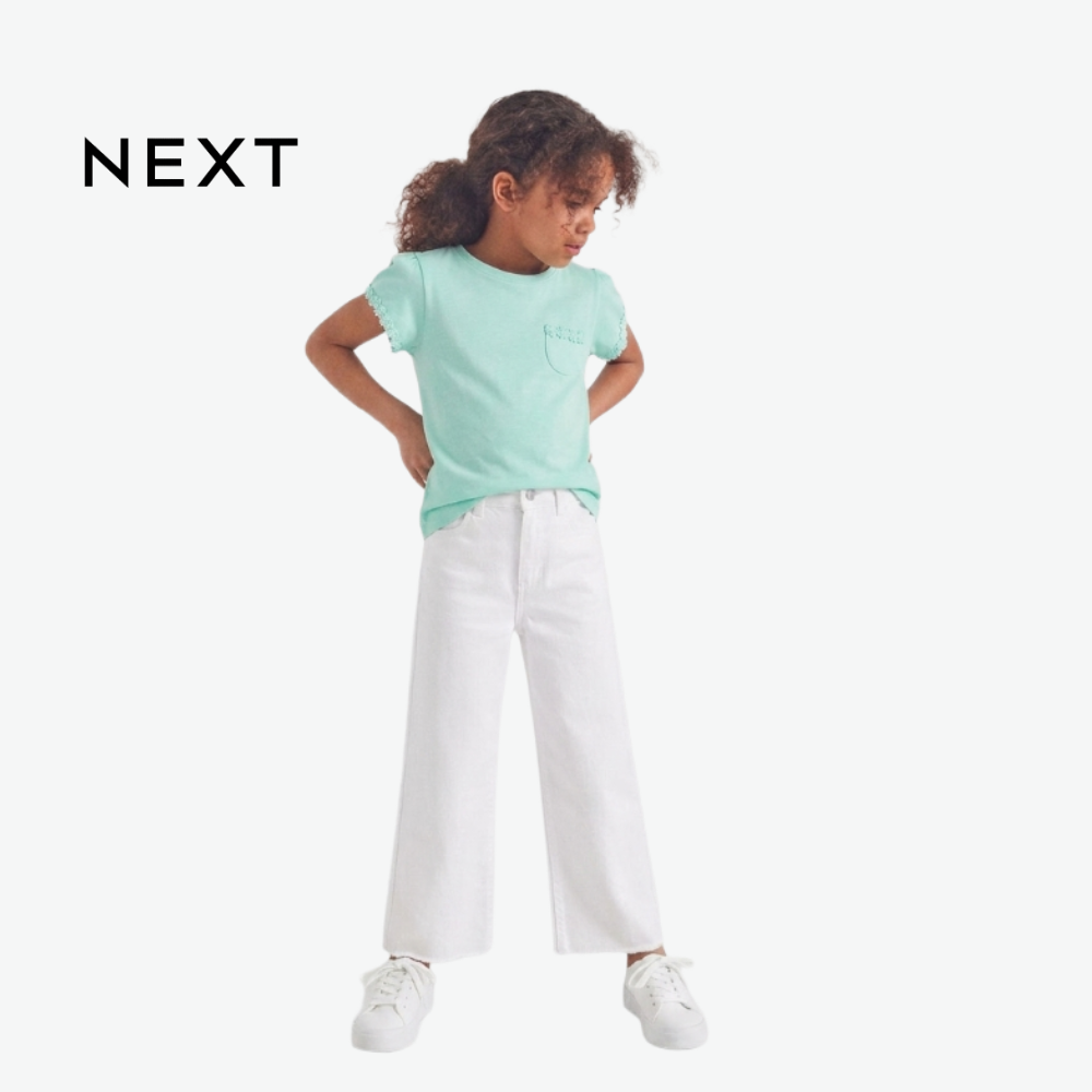NEXT MINT GREEN TOP DAISY TRIM WITH LACE DETAIL