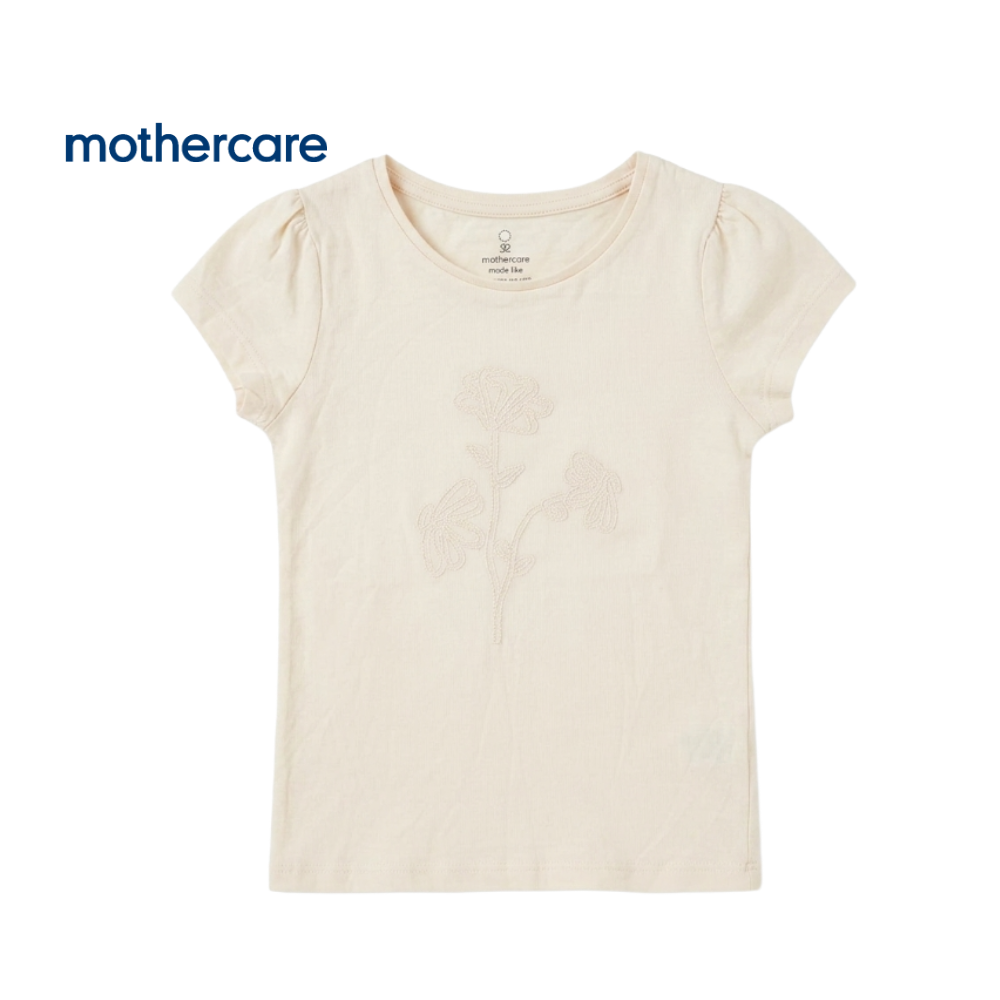 MOTHERCARE TOP BEIGE WITH EMBOSSED FLORAL DETAIL
