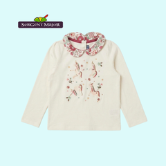 SERGENT MAJOR WHITE FULL-SLEEVES TOP WITH UNICORNS