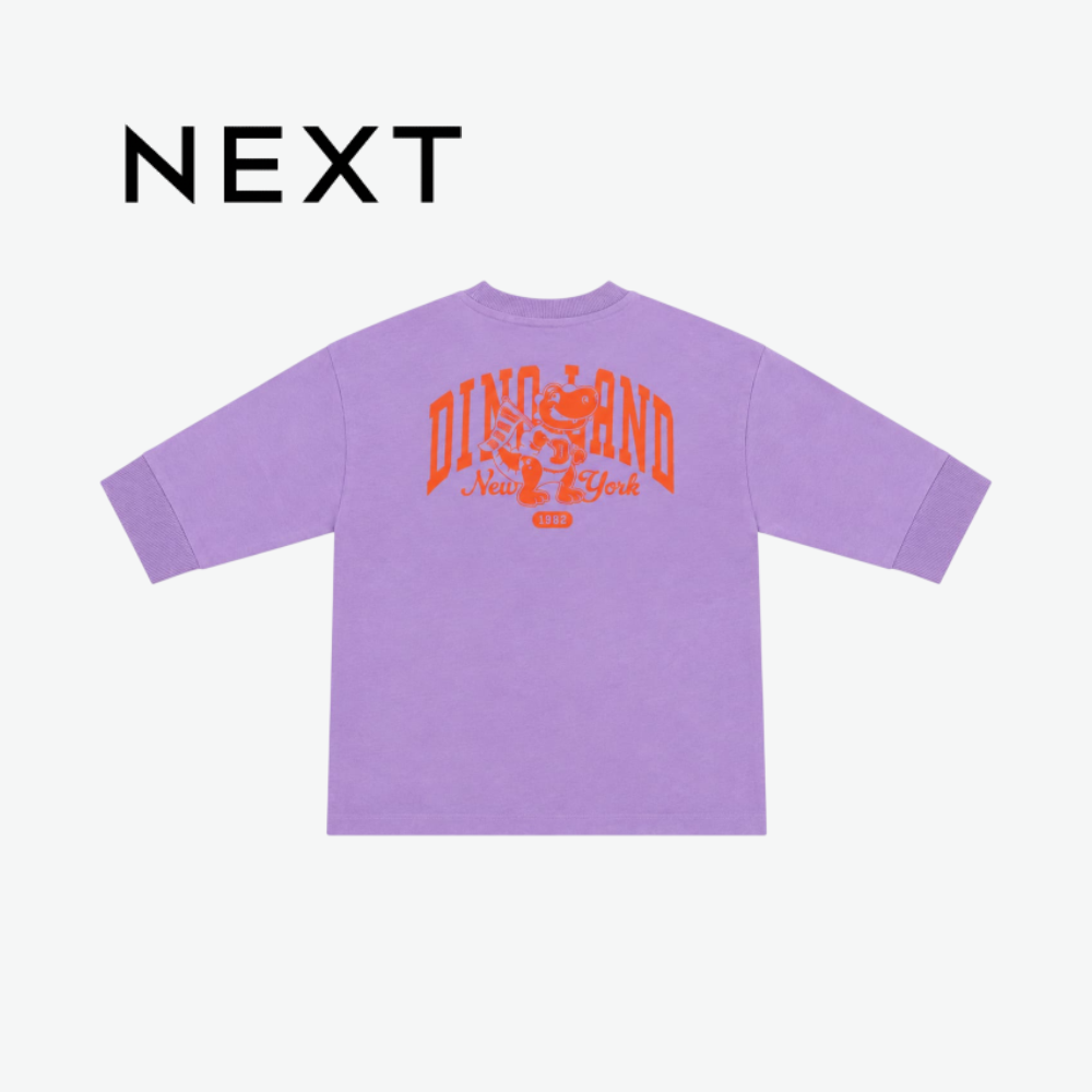 NEXT PURPLE DINO LAND GRAPHIC LONG-SLEEVE TOP