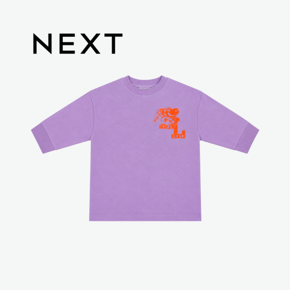 NEXT PURPLE DINO LAND GRAPHIC LONG-SLEEVE TOP