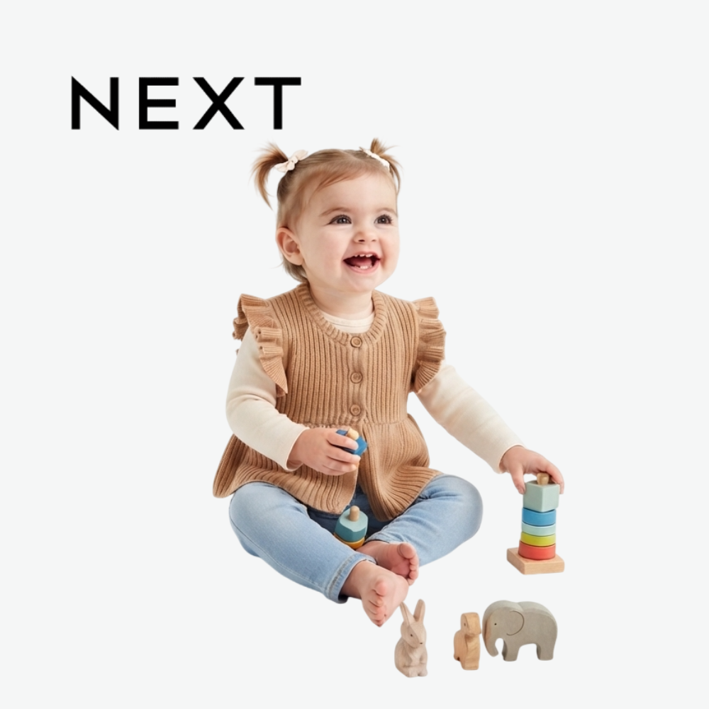 NEXT CAMEL RIBBED KNIT RUFFLE PEPLUM CARDIGAN