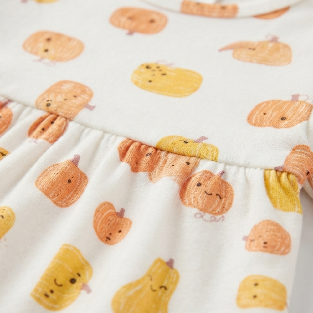 OLD NAVY WHITE PUMPKIN PRINT FROCK