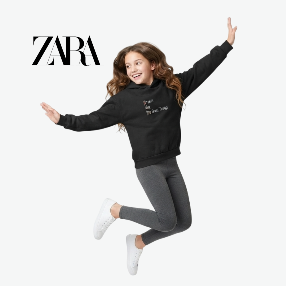 ZARA "DREAM BIG" BLACK HOODIE