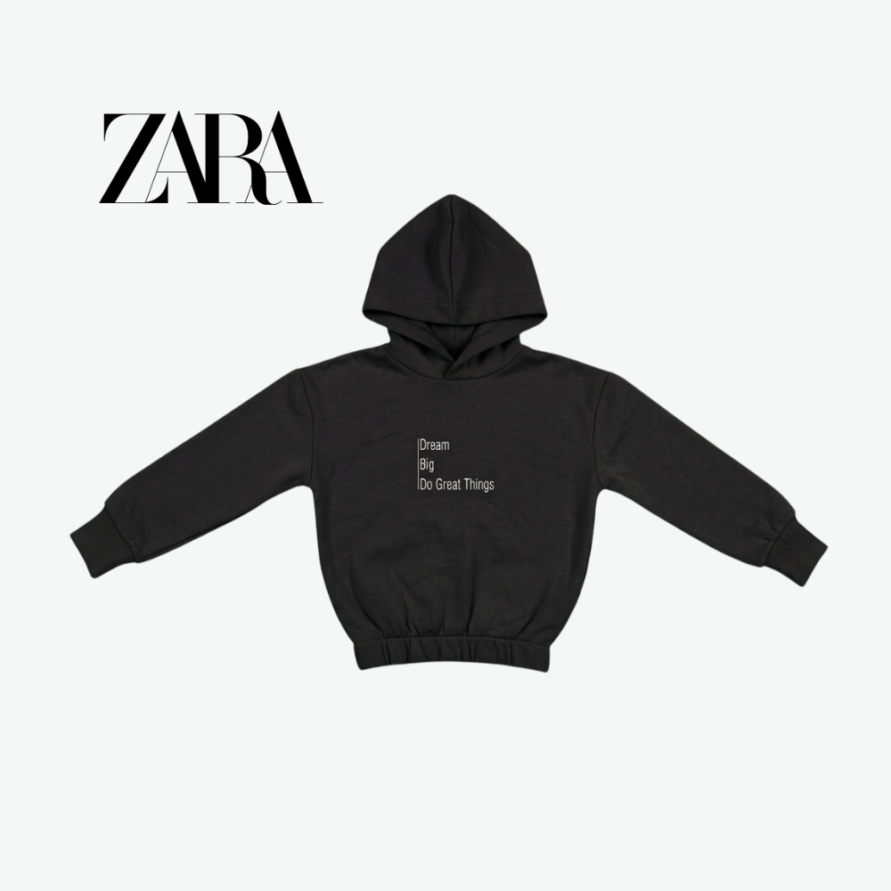 ZARA "DREAM BIG" BLACK HOODIE