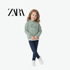 ZARA "DREAM BIG" SAGE GREEN HOODIE