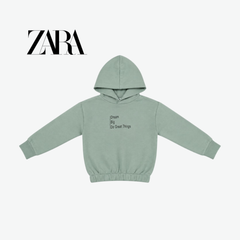 ZARA "DREAM BIG" SAGE GREEN HOODIE