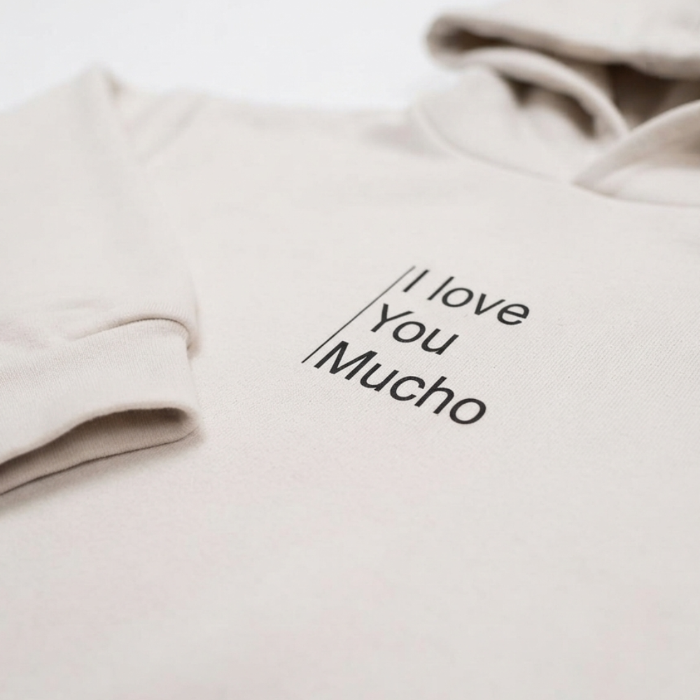 ZARA "I LOVE YOU MUCHO" OFF-WHITE HOODIE