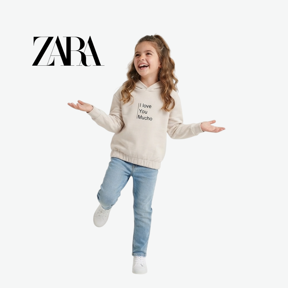 ZARA "I LOVE YOU MUCHO" OFF-WHITE HOODIE