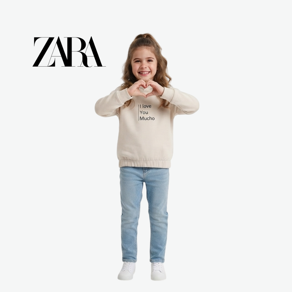 ZARA "I LOVE YOU MUCHO" OFF-WHITE HOODIE