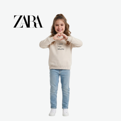 ZARA "I LOVE YOU MUCHO" OFF-WHITE HOODIE