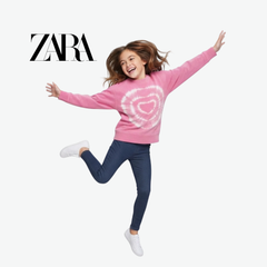 ZARA VIBRANT PINK TIE-DYE HEART SWEATSHIRT