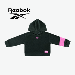 REEBOK BLACK & HOT PINK VELOUR HOODIE & JOGGERS SET