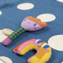 NEXT BLUE DOT & 3D CHARACTER APPLIQUE LONG-SLEEVE TOP