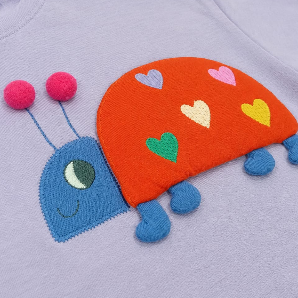 NEXT LAVENDER LADYBUG APPLIQUE LONG-SLEEVE TOP