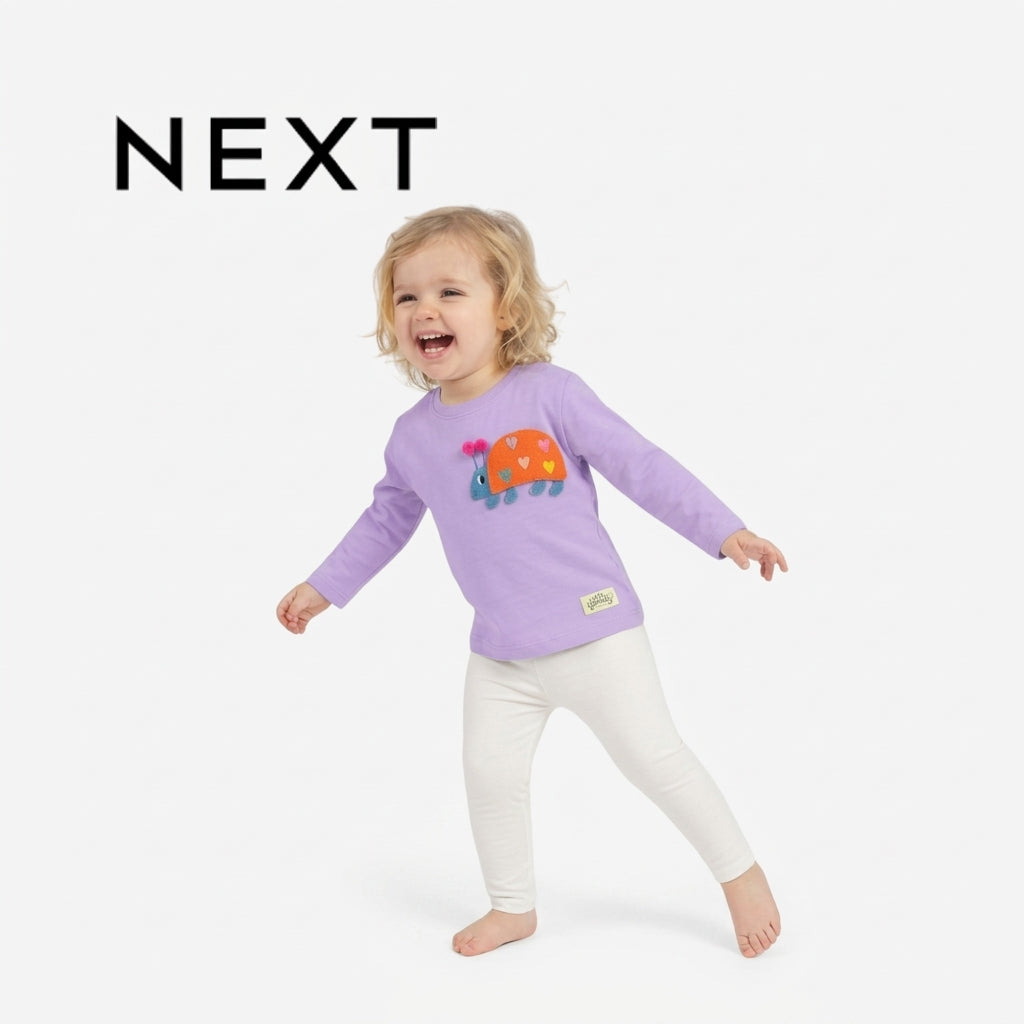 NEXT LAVENDER LADYBUG APPLIQUE LONG-SLEEVE TOP