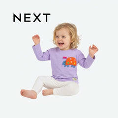 NEXT LAVENDER LADYBUG APPLIQUE LONG-SLEEVE TOP