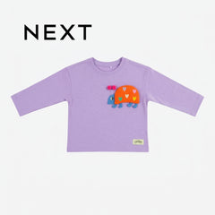 NEXT LAVENDER LADYBUG APPLIQUE LONG-SLEEVE TOP