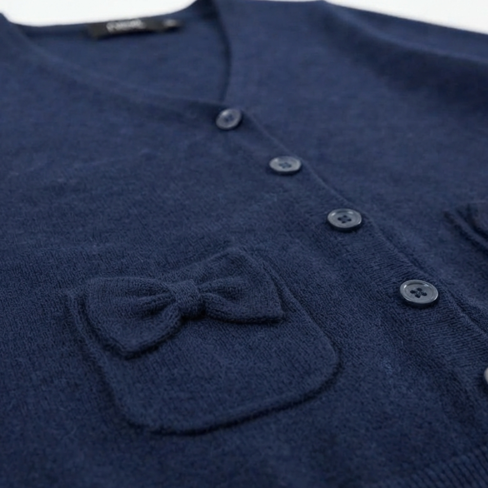 NEXT NAVY BLUE BOW-POCKET CARDIGAN