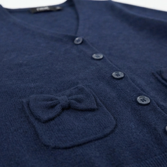 NEXT NAVY BLUE BOW-POCKET CARDIGAN