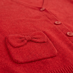 NEXT RED BOW-POCKET CARDIGAN