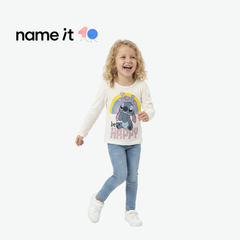 NAME IT WHITE STITCH GRAPHIC LONG-SLEEVE TOP