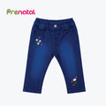 PRENATAL DENIM DARK BLUE WITH WHITE FLOWERS
