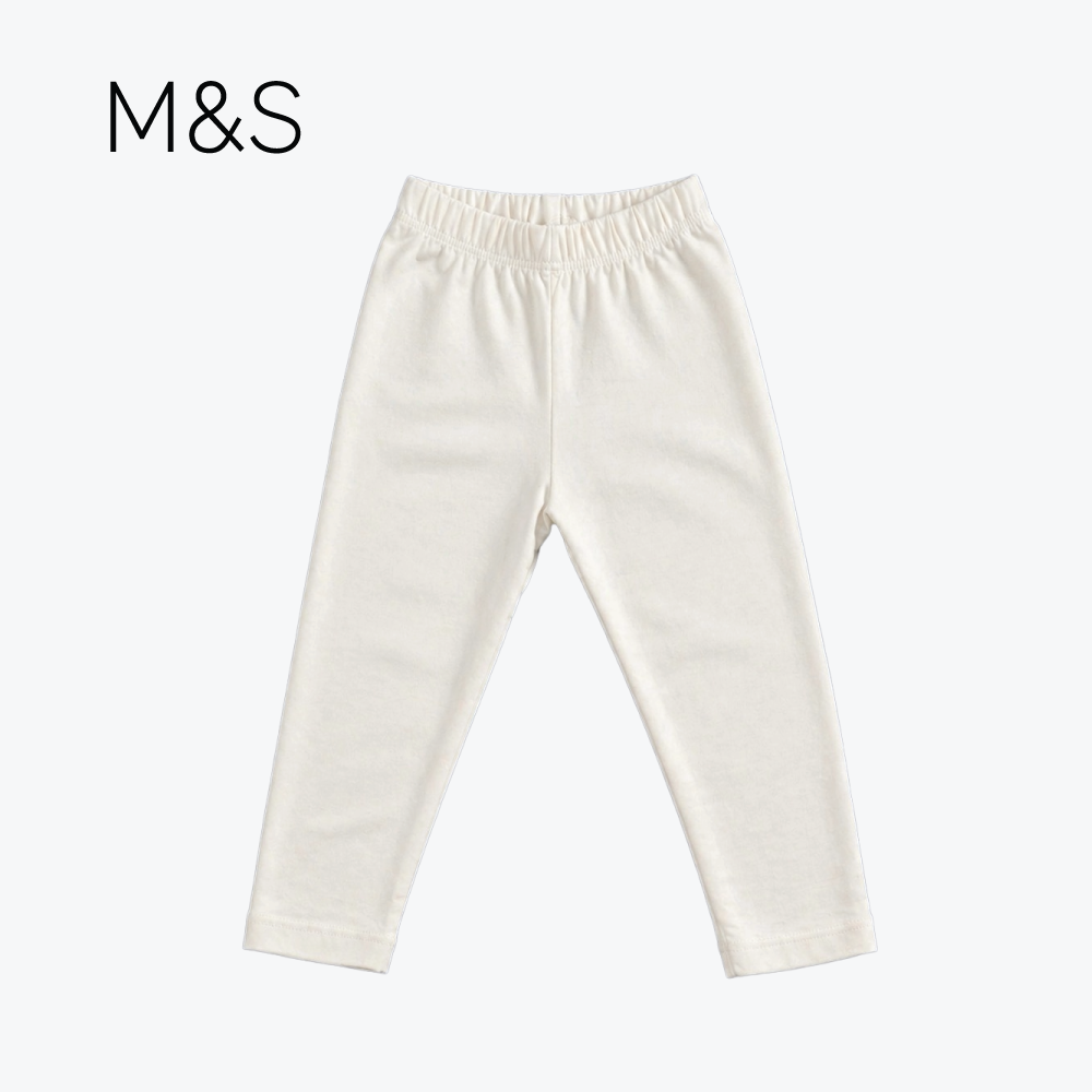 M&S TIGHTS WHITE PLAIN STRAIGHT FIT