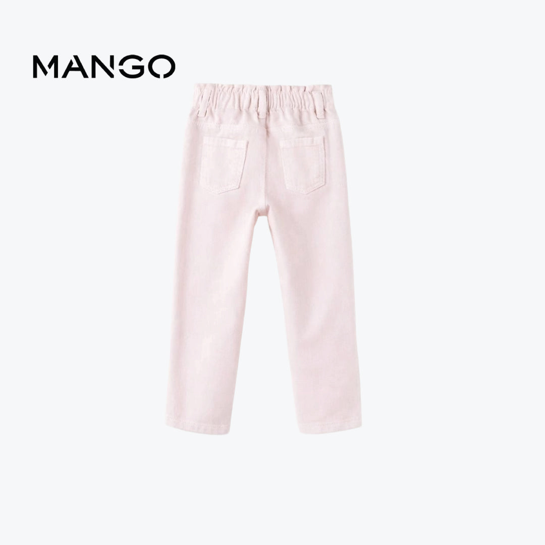 MANGO DENIM PAPERBAG PINK WITH BUTTON DETAIL