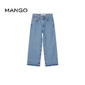 MANGO DENIM PAPERBAG BLUE WITH RAW HEM