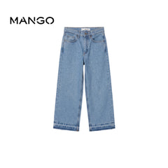 MANGO DENIM PAPERBAG BLUE WITH RAW HEM