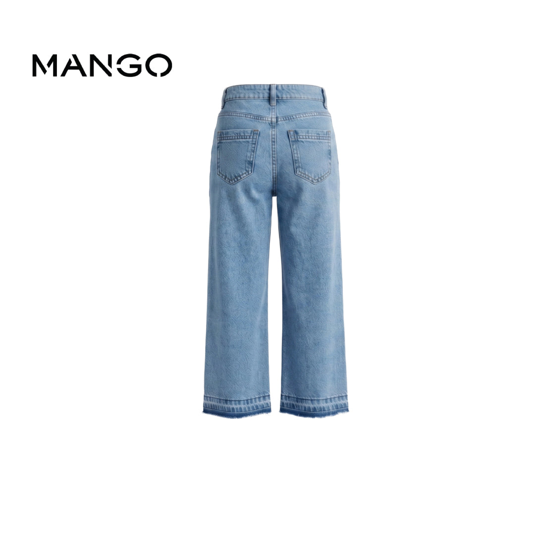 MANGO DENIM PAPERBAG BLUE WITH RAW HEM