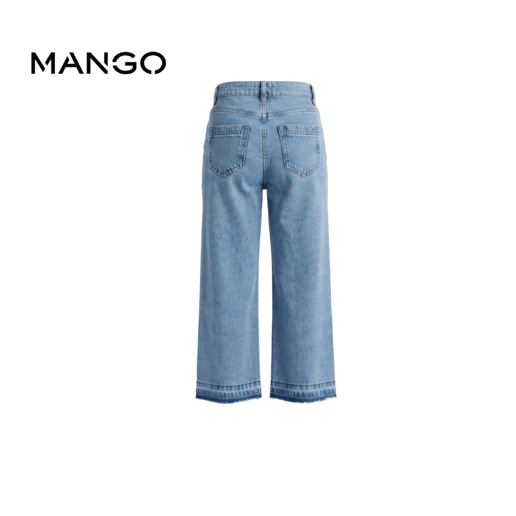 MANGO DENIM PAPERBAG BLUE WITH RAW HEM