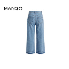 MANGO DENIM PAPERBAG BLUE WITH RAW HEM