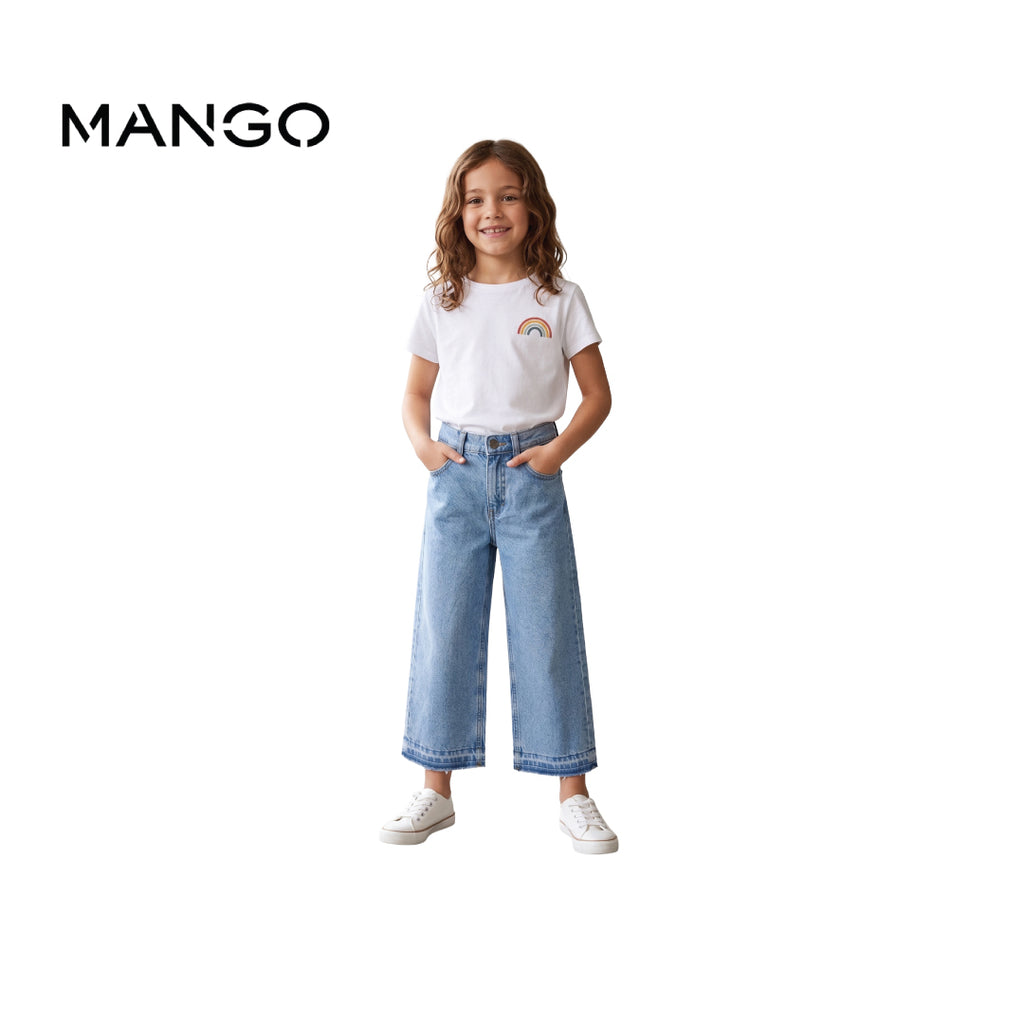 MANGO DENIM PAPERBAG BLUE WITH RAW HEM